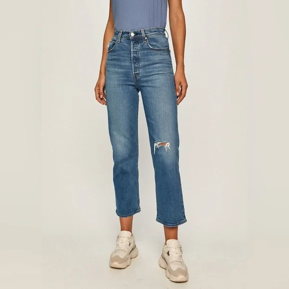 Levi's Ribcage Straight Ankle Jean Medium Wash - 29 - Picture 4 of 15